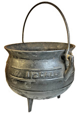 Antique 1880 Cast Iron Cauldron 1 1/2 GALL Gate Mark 3 Leg Legged Witch Pot picture