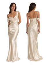 Reformation Ronda Silk Dress Ivory Size 4 picture