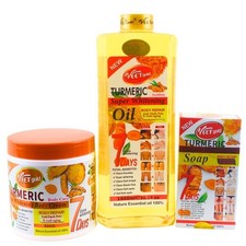 Veet Gold Turmeric Super  Oil Body Cream & Soap Set For Skin Repair 7 D picture