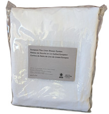 West Elm European Flax Linen Shower Curtain in White New Standard 72 x 74 picture
