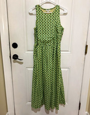 ON•34TH Women's Pencil Midi Dress Geometric Sleeveless Green M Regular picture