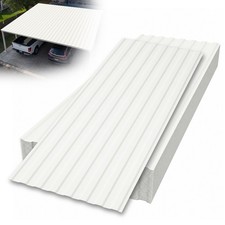 25Pcs Corrugated PVC Roof Panels, Waterproof Wave Roof Sheets, White picture