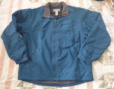 Duluth Trading Co Fleece-Lined Jacket/Coat Sz Lg Teal Full Zip Nylon Work/Casual picture