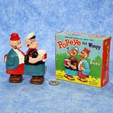 Vintage 1964 POPEYE and WIMPY RAMP WALKER in BOX Marx Toys MINT picture