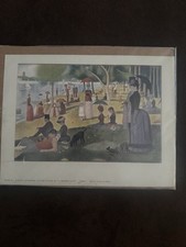“SUNDAY AFTERNOON”  SEURAT Art Institute CHICAGO 1958 Vintage Art Print 11” X 9” picture