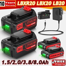 2PACK 20V 8.0Ah Lithium-ion Battery / Charger for BLACK & DECKER 20 Volt LBXR20 picture
