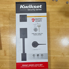Kwikset Amador Handleset w/ Hollis Lever, SmartKey Rekeying, Matte Black picture