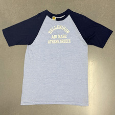 70s Vintage Hellenikon Air Base Athens Greece Velva Sheen Tee L picture
