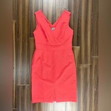 Vince Camuto size 8 Halter V Neck Sleeveless Knee Length Dress Orange Pin Coral picture