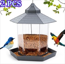 2x Hexagon House Bird Feeder - Squirrel Proof&1000ml Capacity Outdoor Hanging picture