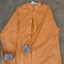Ariat Shirt Mens XL Orange Long Sleeve Wrinkle Free Classic Fit Button picture