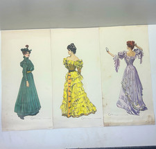 Scafa-Tornabene Set of 3 Vintage Fashion Illustration Lithographs 1971 Signed picture