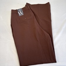 Worthington Women’s High Rise Trouser 10Tall 35” Inseam Brown Wrinkle Free picture