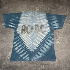 Vintage 1996 AC/DC Tie Dye T-Shirt Single Stitch Rock Metal Band Tee picture