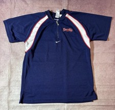 Vtg Nike Team Atlanta Braves Warmup Shirt Logo Center Swoosh Youth Large 16/18 picture