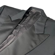 VTG Ermenegildo Zegna Men's Tuxedo Jacket Black Windowpane Plaid • 48R US-58 EU picture