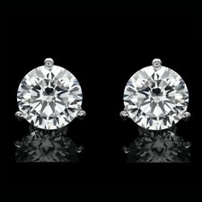 1Ct Lab Created Diamond Solitaire Round Cut Stud Earrings 14K White Gold Plated picture