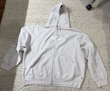 Supreme x Maison Margiela MM6 White Zip Up Box Logo Hoodie Size XL picture