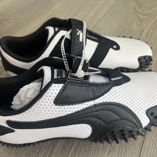 PUMA Mostro Perf White Black Perforated Leather Mens 7 Womens 8.5 Strap Sneakers picture