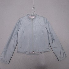 Vintage Y2K Armani Exchange Jacket Medium Gray Lightweight  Moto Biker Zip Front picture