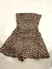 J for Justify Women's Strapless Sleeveless Leopard Animal Print Romper M picture