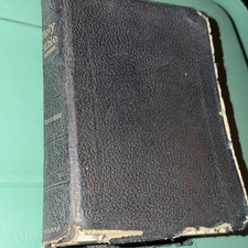 A.J. Holman 1942 BIBLE Leather Simplified Pronouncing KJV Verse Jewel DAMAGE picture