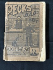1883 PECK'S BAD BOY AND HIS PA George W Peck 1st Edition 1st Issue Illustrated picture