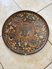 Antique Kashmiri/Indo-Persian Lacquered Papier-Mâche Charger Plate / Tray 41 cm  picture