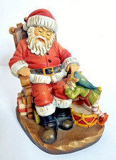ANRI WOOD SCULPTURE SANTA W/ELF 52/500 picture