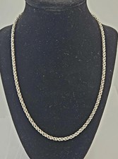 Vintage 999 Fine Silver Twisted Rope Chain Necklace 20