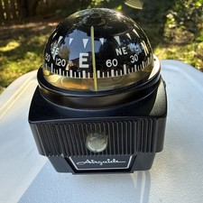 Vintage Airguide Dashboard Compass Black Bracket Mount Auto Marine Chicago USA picture