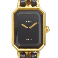 CHANEL Premiere M Watches H0001 blackDial Plated Gold/leather Quartz Analo... picture