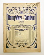 Merry Wives of Windsor Overture (1924) Otto Nicolai - Sheet Music Piano picture