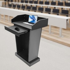 Black Wooden Lectern Podium Presentation Stand for Church Conference picture