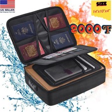 3-Layer Fireproof Document Box with Lock File Storage Box Waterproof Safe Bag US picture