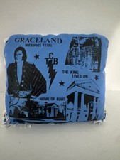 VINTAGE ELVIS - GRACELAND, MEMPHIS TENN. TCB - SMALL NOVELTY PILLOW - NEVER USED picture