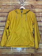Columbia Women's Yellow Hooded Full Zip Nylon Jacket, Regular Fit Size M picture