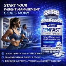 FENFAST® 375  Diet Pills with Energy Enhancers 120 White/Blue Tablets picture