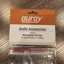 Auray Sony ECM-77 Microphone Tie Shirt Clip TC-77-5 - 5 Pack - NEW - BOGO FREE picture