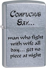 Zippo Confucius Say Wife Night 28460 picture