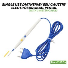 Electrosurgical Pencil with Blade Electrode Diathermy ESU Cautery Pen- 100 Pcs picture