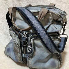 Authentic DIESEL Shoulder bag Archive Leather Denim Indigo Vintage From Japan picture