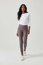 Athleta Sz 6 Stellar Tight Pants Size 16 Gray Taupe Violet High Rise Ankle Zip picture