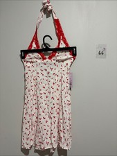 NWT Wild Fable Chili Pepper Lace Trim Halter Neck Mini Dress XS picture