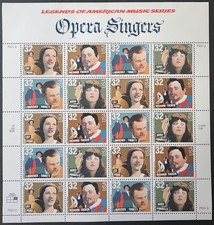 US Scott # 3154 - 3157 - Opera Singers - Sheet of 20 Stamps - MNH picture