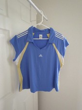Adidas Climalite Polo Shirt Size XL Blue White Yellow Tennis Golf picture