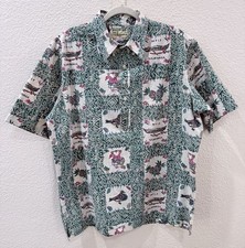 Reyn Spooner Mele Kalikimaka Hawaiian Shirt Pullover Green picture