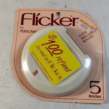 Vintage Flicker Ladie's Safety Shaver White/Pink  5 Blades NEW NOS picture