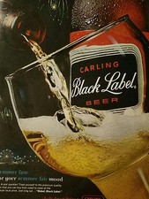 1963 Carling Black beer glass  your summer fair mood ad picture