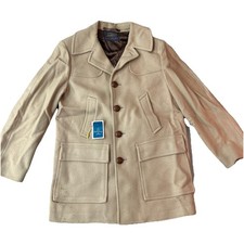 Vintage 1970s Pendleton 100% Virgin Wool Field Coat NOS Camel Tan 22” P2P picture